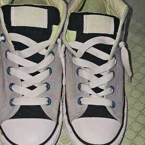 Converse All Star Women's Low Top Sneakers - Grey With Mint Green Size 6
